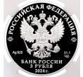 Монета 3 рубля 2024 года СПМД «225 лет со дня рождения Александра Сергеевича Пушкина» в слабе NGC (PF70 ULTRA CAMEO) (Артикул: M1-59322) — Фото №2