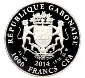 1000 франков 2014 года Габон «Знаки зодиака — Рыбы»
