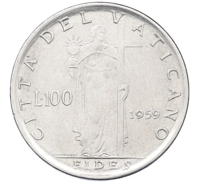 Монета 100 лир 1959 года Ватикан (Артикул K12-22628)