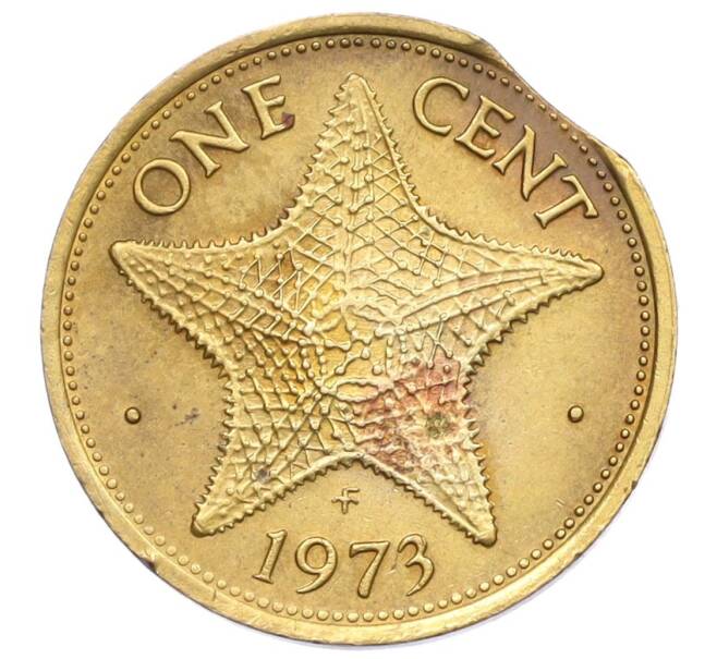 Монета 1 цент 1973 года Багамские острова — брак (Выкус) (Артикул K12-22640)