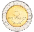 Монета 5 боливиано 2001 года Боливия (Артикул K12-22658)