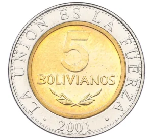 5 боливиано 2001 года Боливия