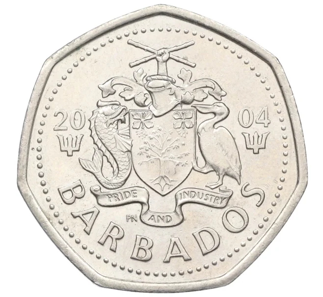 Монета 1 доллар 2004 года Барбадос (Артикул K12-22680)