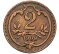 Монета 2 геллера 1909 года Австрия (Артикул K12-22710)