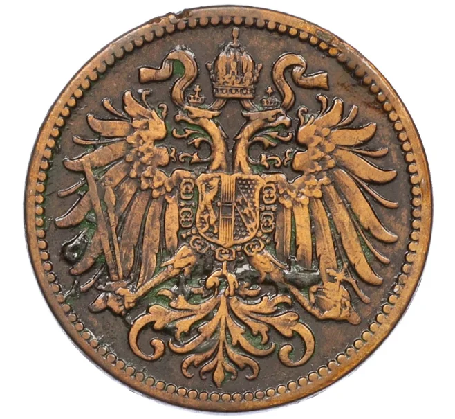 Монета 2 геллера 1909 года Австрия (Артикул K12-22710)