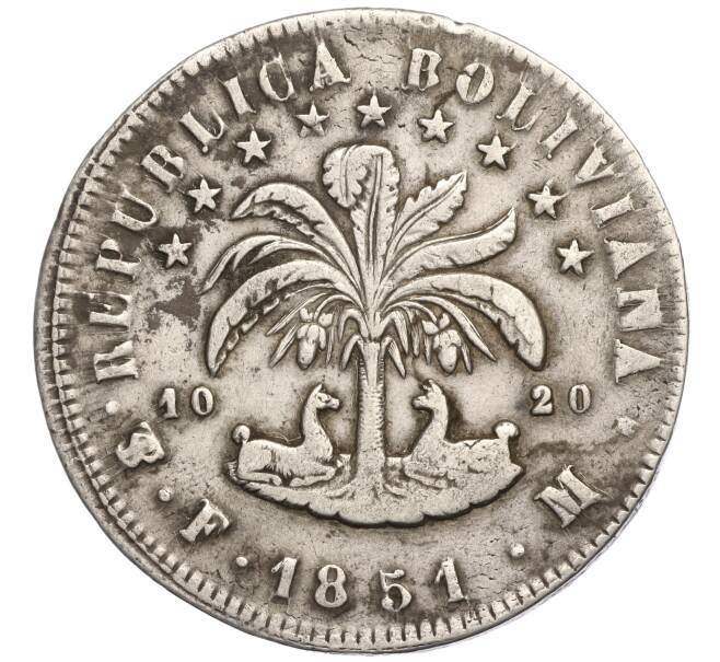 Монета 8 суэльдо 1851 года Боливия (Артикул: M2-75103) — Фото №1