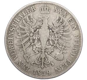 1 союзный талер 1859 года А Пруссия — Фото №2