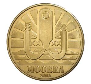 1 доллар 2018 года Остров Муреа «Рыба Крылатка-зебра» — Фото №2