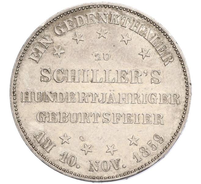 Монета 1 талер 1859 года Франкфурт «100 лет со дня рождения Фридриха Шиллера» (Артикул: M2-75140) — Фото №1