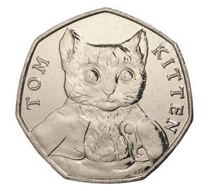 50 пенсов 2017 года Великобритания «Беатрис Поттер — Котенок Том» — Фото №1