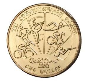 1 доллар 2018 года Австралия «XXI Игры содружества» (велоспорт. регби. худ. гимнастика) — Фото №1