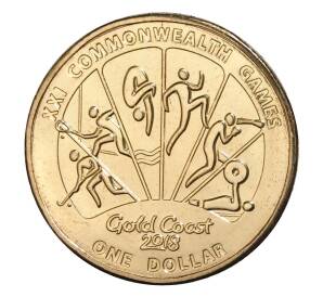 1 доллар 2018 года Австралия «XXI Игры содружества» (хоккей. теннис. прыжки в воду) — Фото №1