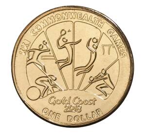 1 доллар 2018 года Австралия «XXI Игры содружества» (велоспорт. сквош. бадминтон) — Фото №1