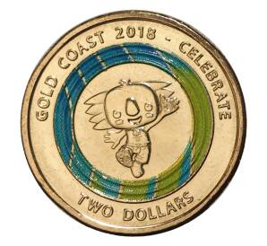 2 доллара 2018 года Австралия «XXI Игры содружества — Бороби» — Фото №1