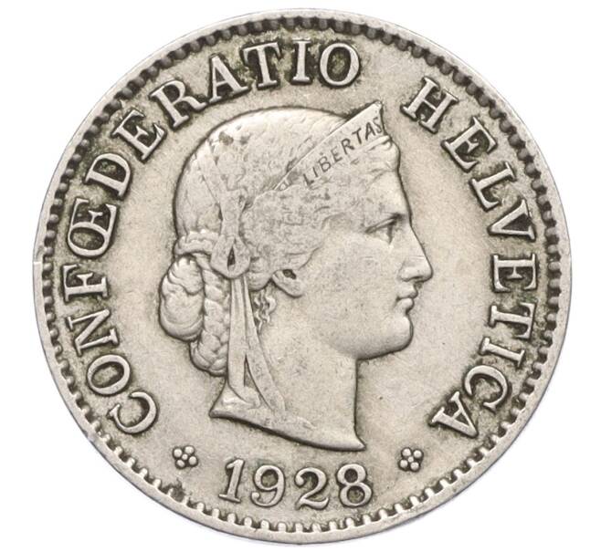 Монета 5 раппенов 1928 года Швейцария (Артикул: K12-23678) — Фото №1