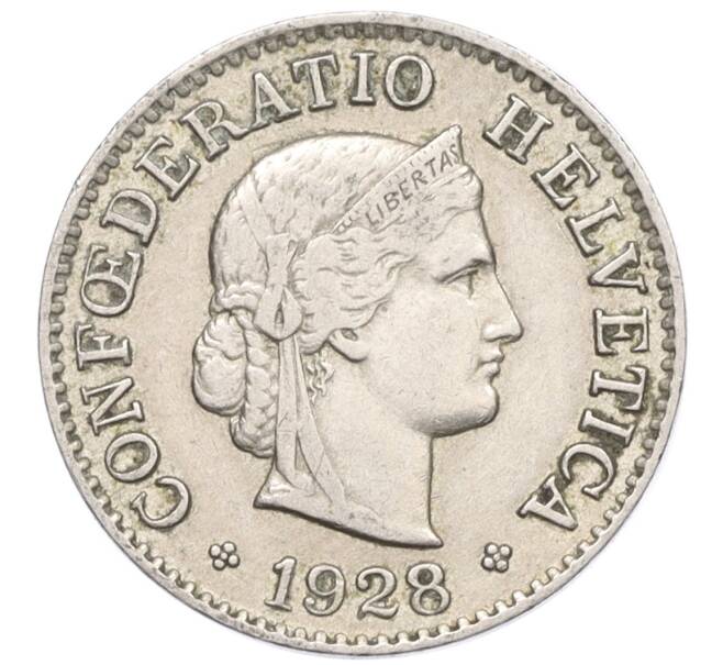 Монета 5 раппенов 1928 года Швейцария (Артикул: K12-23680) — Фото №1