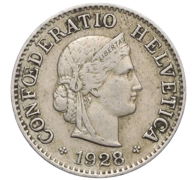 Монета 5 раппенов 1928 года Швейцария (Артикул: K12-23685) — Фото №1