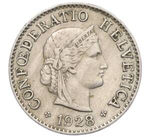 5 раппенов 1928 года Швейцария — Фото №1