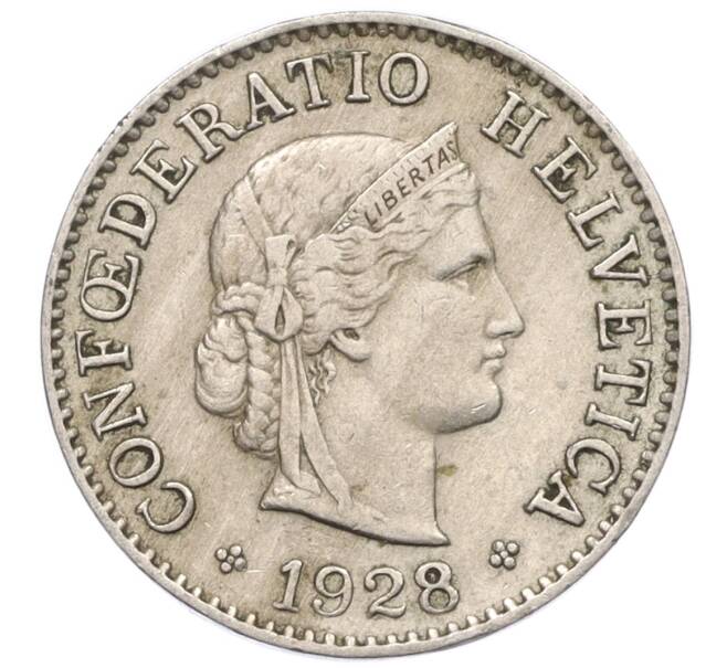 Монета 5 раппенов 1928 года Швейцария (Артикул: K12-23729) — Фото №1