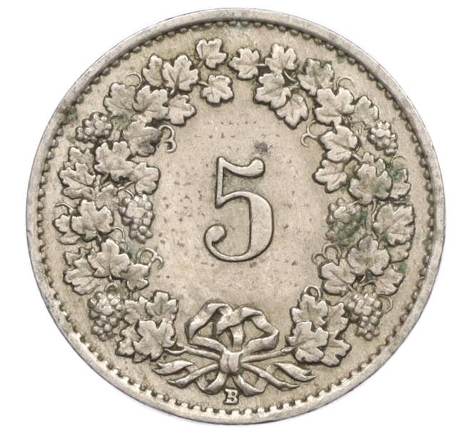 Монета 5 раппенов 1928 года Швейцария (Артикул: K12-23729) — Фото №2