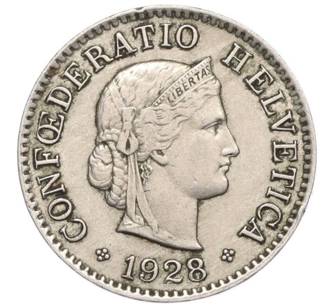 Монета 5 раппенов 1928 года Швейцария (Артикул: K12-23733) — Фото №1