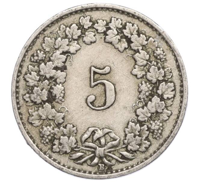 Монета 5 раппенов 1928 года Швейцария (Артикул: K12-23734) — Фото №2