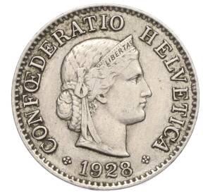 5 раппенов 1928 года Швейцария — Фото №1