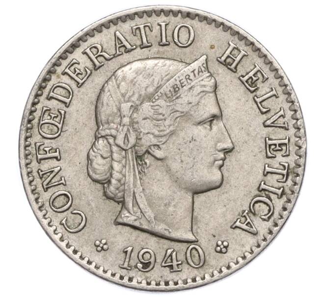 Монета 5 раппенов 1940 года Швейцария (Артикул: K12-23776) — Фото №1