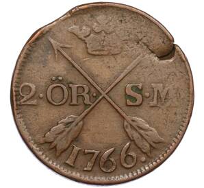 2 эре 1766 года Швеция — Фото №1