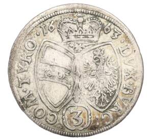 3 крейцера 1663 года Австрия (Графство Тироль) — Леопольд I — Фото №2