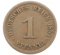 Монета 1 пфенниг 1891 года А Германия (Артикул K12-23940)