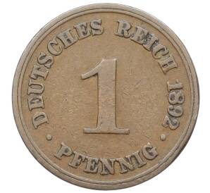 1 пфенниг 1892 года А Германия — Фото №1