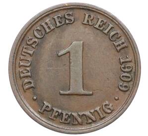 1 пфенниг 1909 года А Германия — Фото №1