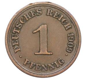1 пфенниг 1909 года E Германия — Фото №1