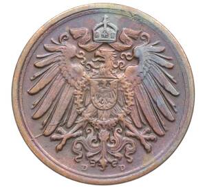1 пфенниг 1913 года D Германия — Фото №2