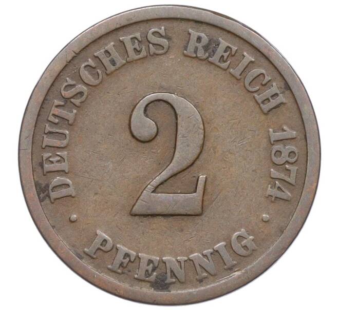 Монета 2 пфеннига 1874 года А Германия (Артикул: K12-24013) — Фото №1