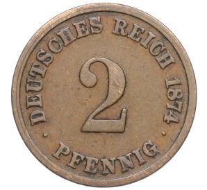 2 пфеннига 1874 года С Германия — Фото №1