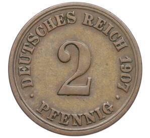 2 пфеннига 1907 года А Германия — Фото №1