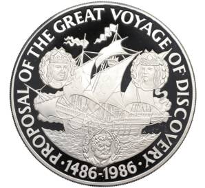 50 крон 1986 года Теркс и Кайкос «500 лет предложению Великого путешествия открытий» — Фото №1