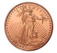 Монета 1 унция чистой меди «История денег — Свобода на монетах 20 долларов» (Артикул M2-7509)