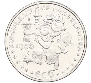 1 экю 1996 года Нидерланды «50 лет ЮНИСЕФ» — Фото №2