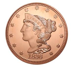 1 унция чистой меди «История денег — 1 цент 1836 года»