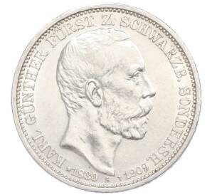 3 марки 1909 года Германия (Шварцбург-Зондерсгаузен) «Смерть Карла Гюнтера» — Фото №1