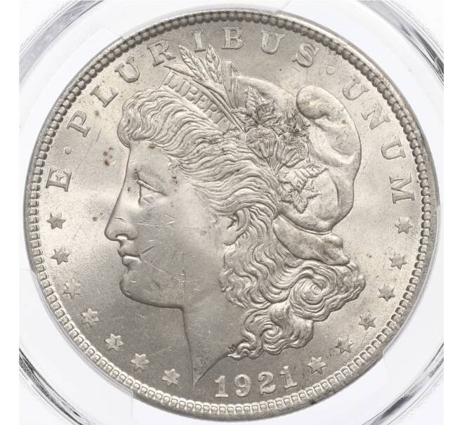 Монета 1 доллар 1921 года США — в слабе PCGS (MS63) (Артикул: M2-75765) — Фото №1