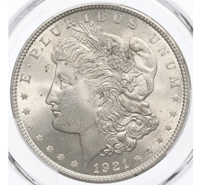 Монета 1 доллар 1921 года США — в слабе PCGS (MS63) (Артикул M2-75765)