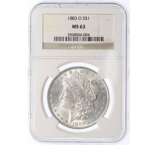 Монета 1 доллар 1883 года О США — в слабе NGC (MS63) (Артикул: M2-75832)
