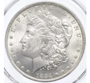 1 доллар 1884 года О США — в слабе PCGS (MS63)