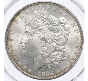 1 доллар 1884 года О США — в слабе PCGS (MS63)