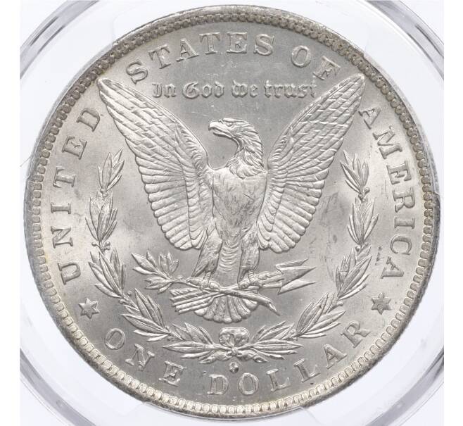 Монета 1 доллар 1884 года О США — в слабе PCGS (MS63) (Артикул: M2-75844) — Фото №2