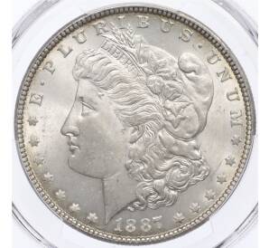 1 доллар 1887 года США — в слабе PCGS (MS63) — Фото №1